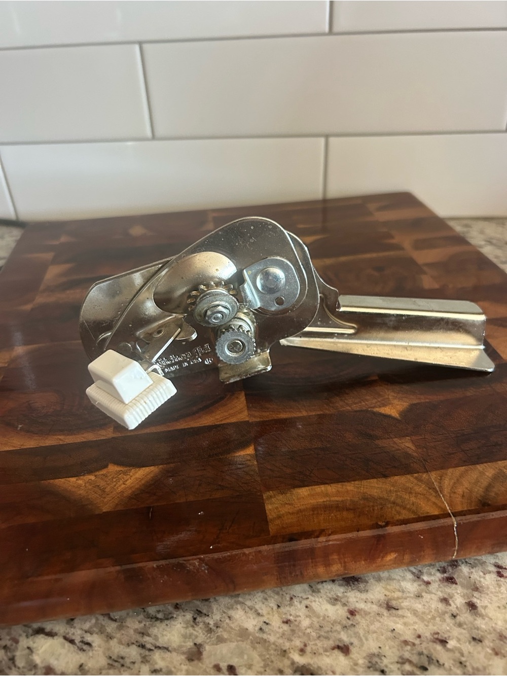 Kitchen-Aid can opener attachment